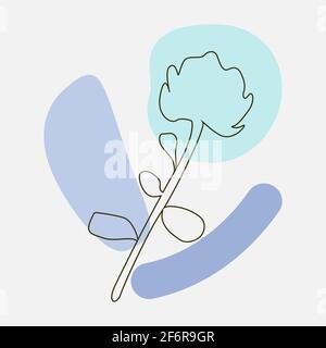 Modello con logo floreale disegnato a mano vettoriale. Illustrazione Vettoriale