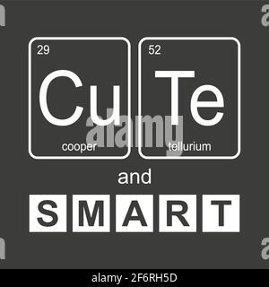 Gli elementi chimici della tabella periodica,frase divertente -cute e smart,modello banner o poster,illustrazione vettoriale. Illustrazione Vettoriale