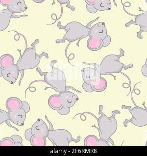 simpatica illustrazione vettoriale del modello del mouse Illustrazione Vettoriale