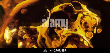 Lava fusa calda. Sfondo scuro. Opere artistiche Foto Stock