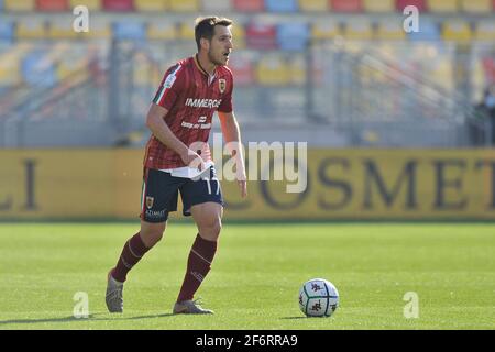 Frosinone, Italia. 02 aprile 2021. Lorenzo Libuti giocatore di Reggiana, durante la partita del campionato italiano Serie B tra Frosinone vs Reggiana risultato finale 0-0, partita disputata allo stadio Benito Stirpe di Frosinone. Italia, 02 aprile 2021. (Foto di Vincenzo Izzo/Sipa USA) Credit: Sipa USA/Alamy Live News Foto Stock