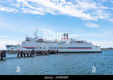 Souris, Isola del Principe Edoardo, Canada – 28 agosto 2020 : il traghetto del CTMA per le Isole Magdalene (Iles-de-la-Madeleine) al molo del Foto Stock