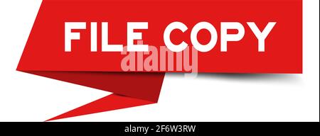 Banner vocale in carta rossa con copia di file di testo su sfondo bianco (Vector) Illustrazione Vettoriale
