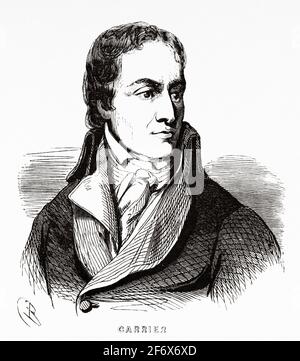 Ritratto di Jean-Baptiste Carrier (1756-1794) politico francese, democratico radicale. Francia, Rivoluzione francese 18 ° secolo. Vecchia illustrazione incisa da Histoire de la Revolution Francaise 1845 Foto Stock