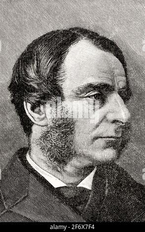 Ritratto di Charles Kingsley (1819-1875) sacerdote della Chiesa d'Inghilterra, professore universitario, riformatore sociale, storico, romanziere e poeta. Associato al socialismo cristiano, al collegio degli uomini di lavoro e alla formazione di cooperative di lavoro. Amico e corrispondente di Charles Darwin. Regno Unito, Inghilterra. Europa Foto Stock