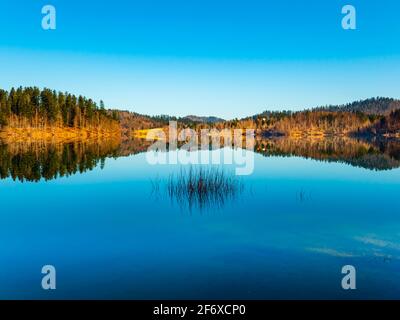 Zen Feeling nel lago di Lokve in Croazia Europa Foto Stock