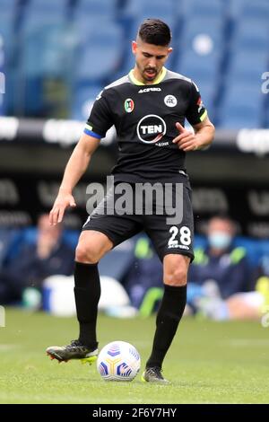 Roma, Italia. 03 Apr 2021. ROMA, Italia - 03.04.2021: CRILC in azione durante la Serie Italiana UNA partita di calcio 2021 tra S.S. Lazio VS Spezia allo stadio Olimpico di Roma. Credit: Agenzia fotografica indipendente/Alamy Live News Foto Stock