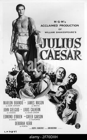 MARLON BRANDO JAMES MASON JOHN GIELGUD LOUIS CALHERN EDMUND o'BRIEN GREER GARSON e DEBORAH KERR in JULIUS CAESAR 1953 direttore JOSEPH L. MANKIEWICZ recitare William Shakespeare costumi Herschel McCoy musica Miklos Rozsa produttore John Houseman Metro Goldwyn Mayer Foto Stock