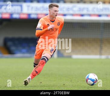 Southend, Regno Unito. 03 Apr 2021. SOUTHEND, INGHILTERRA - APRILE 03: George Tanner of Carlisle United durante la Sky Bet League Two tra Southend United e Carlisle United al Roots Hall Stadium, Southend, Regno Unito il 03 Aprile 2021 Credit: Action Foto Sport/Alamy Live News Foto Stock