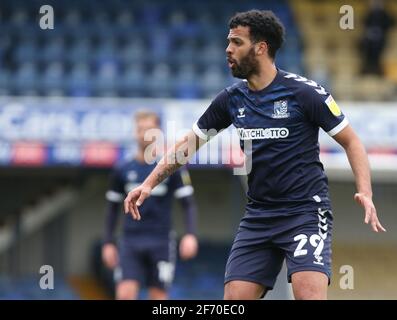 Southend, Regno Unito. 03 Apr 2021. SOUTHEND, INGHILTERRA - APRILE 03: Callum Taylor di Southend si è Unito durante la Sky Bet League due tra Southend United e Carlisle United al Roots Hall Stadium, Southend, Regno Unito il 03 Aprile 2021 Credit: Action Foto Sport/Alamy Live News Foto Stock