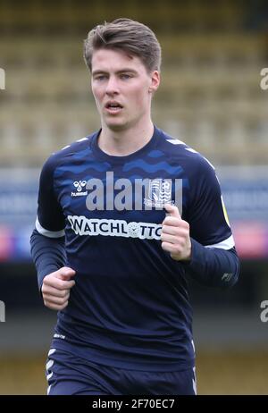 Southend, Regno Unito. 03 Apr 2021. SOUTHEND, INGHILTERRA - APRILE 03: Tom Clifford di Southend si è Unito durante la Sky Bet League due tra Southend United e Carlisle United al Roots Hall Stadium, Southend, Regno Unito il 03 Aprile 2021 Credit: Action Foto Sport/Alamy Live News Foto Stock