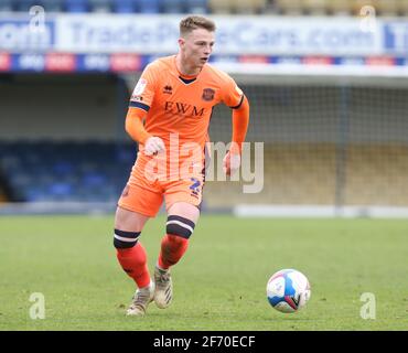 Southend, Regno Unito. 03 Apr 2021. SOUTHEND, INGHILTERRA - APRILE 03: George Tanner of Carlisle United durante la Sky Bet League Two tra Southend United e Carlisle United al Roots Hall Stadium, Southend, Regno Unito il 03 Aprile 2021 Credit: Action Foto Sport/Alamy Live News Foto Stock