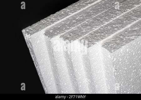 Polistirolo. Fogli di produzione di fabbrica Foto Stock