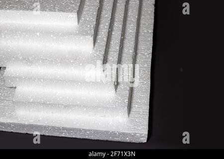 Polistirolo. Fogli di produzione di fabbrica Foto Stock