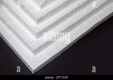 Polistirolo. Fogli di produzione di fabbrica Foto Stock