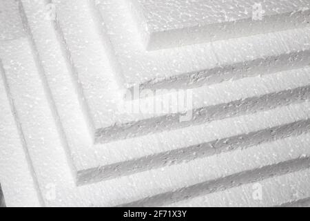 Polistirolo. Fogli di produzione di fabbrica Foto Stock