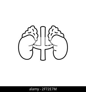 Icona della linea di colore delle ghiandole surrenali degli organi umani. Pittogramma per pagina web, app mobile, promo. Elemento di progettazione GUI UI UX. Tratto modificabile. Illustrazione Vettoriale