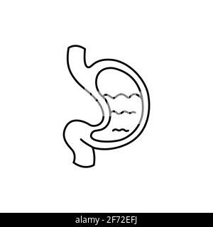 Icona della linea di colore dello stomaco dell'organo umano. Pittogramma per pagina web, app mobile, promo. Elemento di progettazione GUI UI UX. Tratto modificabile. Illustrazione Vettoriale
