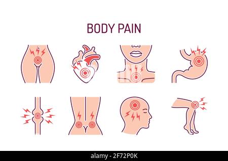 Set di icone della linea di colore corretta per la nutrizione. Cibo sano e biologico. Elemento vettoriale isolato. Illustrazione Vettoriale