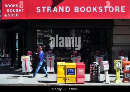 La famosa libreria Strand, Manhattan, New York, USA Foto Stock