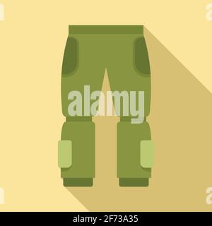 Icona pantaloni Fisherman, stile piatto Illustrazione Vettoriale