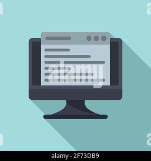 Icona della pagina Web di prova, stile piatto Illustrazione Vettoriale