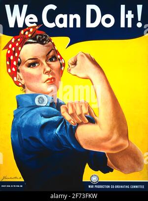 Un poster di reclutamento americano della seconda guerra mondiale per le donne nel forza lavoro Foto Stock