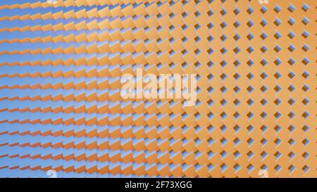 Illustrazione 3D. Più file di cubi colorati. Foto Stock