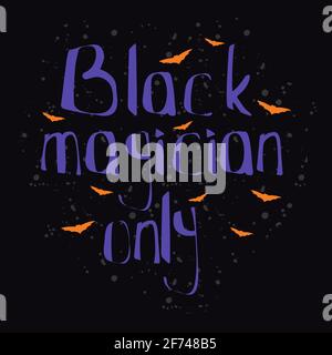 Scritta nera del mago Halloween Illustrazione Vettoriale