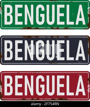 Angola Benguela strada segno Symbol Travel and Business Illustrazione Vettoriale