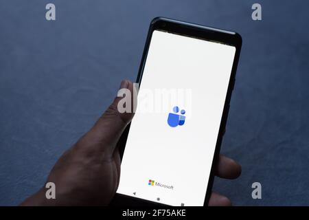 Applicazione Microsoft Teams su smartphone android Foto Stock