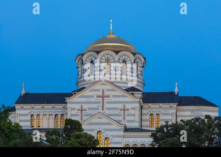 Ucraina, Crimea, Sevastopol, antica città di Khersoness, Cattedrale di San Vladimir Foto Stock