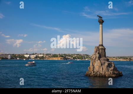 Ucraina, Crimea, Sebastopoli, colonna Eagle - Monumento alle navi passeggere Foto Stock