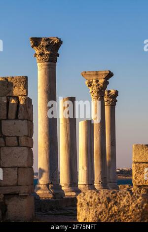 Ucraina, Crimea, Sevastopol, Città Antica di Khersoness, rovine di teatro antico Foto Stock