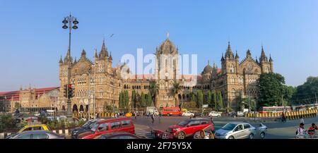 Chhatrapati Shivaji Terminus anche conosciuto da Victoria Terminus è un Stazione ferroviaria del terminal storico e sito patrimonio dell'umanità dell'UNESCO in Maharashtra di Mumbai Foto Stock