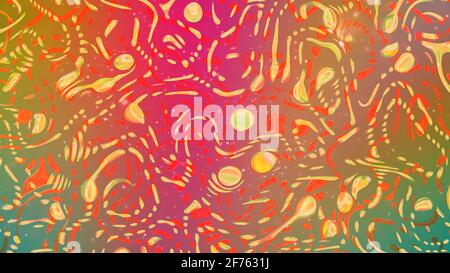 Astratto sfondo multicolore con bolle gialle. immagine 3d, rendering 3d Foto Stock