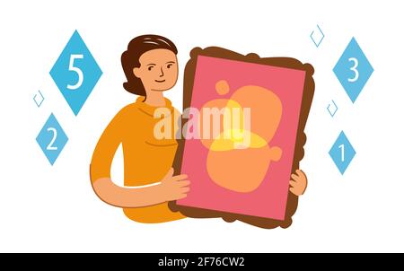 Realizzazione di cripto digitale art. NFT concetto di token non fungibile in stile piatto Illustrazione Vettoriale