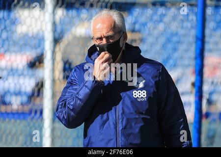 Sheffield, Regno Unito. 05 aprile 2021. Mick McCarthy, direttore di Cardiff City, arriva a Hillsborough a Sheffield, Regno Unito il 4/5/2021. (Foto di Mark Cosgrove/News Images/Sipa USA) Credit: Sipa USA/Alamy Live News Foto Stock