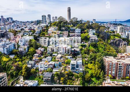 Coit Tower, San Francisco, California, Stati Uniti d'America Foto Stock