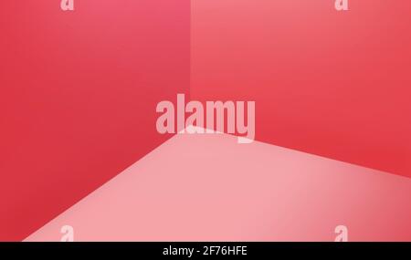 Sfondo 3D Rendered Room Abstract in rosso moderno colore Foto Stock