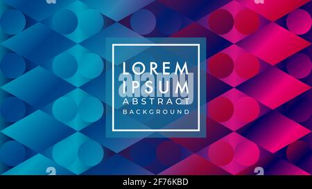 Immagine vettoriale di rombo e forma ellittica ripetuti. Gradiente di colore multicolore vivace. Modello di disegno geometrico astratto dello sfondo. Illustrazione Vettoriale