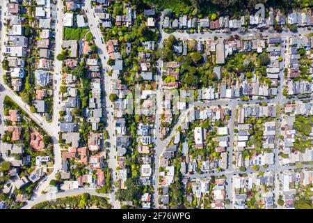 Veduta aerea di Ashbury Heights, San Francisco, CA, USA Foto Stock