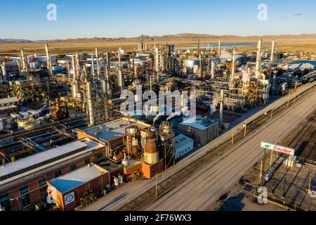 Raffineria Sinclair Oil, Sinclair, Wyoming, USA Foto Stock