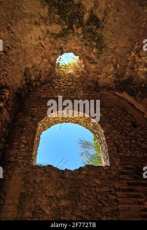 All'interno dei quartieri dei Servi della Villa Romana Jovis sull'Isola di Capri Foto Stock