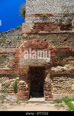 La porta per i quartieri dei Servi della Villa Romana Jovis sull'isola di Capri Foto Stock