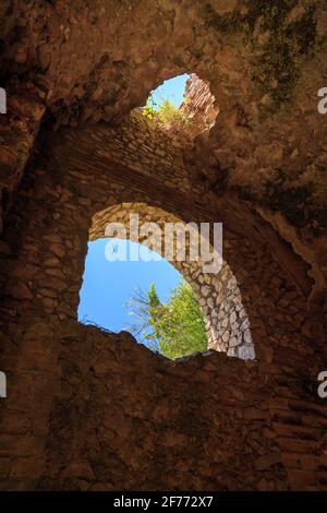 All'interno dei quartieri dei Servi della Villa Romana Jovis sull'Isola di Capri Foto Stock