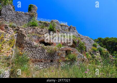 I quartieri cucina e Servi della Villa Romana Jovis sull'Isola di Capri Foto Stock