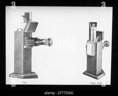 Immagine Skiopticon del Dipartimento di Fotografia del Royal Institute of Technology. Utilizzo da parte del professor Helmer Bäckström come materiale didattico. Foto Stock