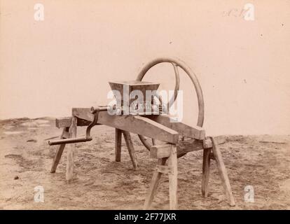 Macchina fabbricata presso la fonderia e l'officina meccanica Lyyby. Foto Stock