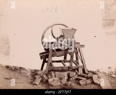 Macchina, fabbricata presso la fonderia e l'officina meccanica Lyyby. Presentato in Austria nel 1890. Foto Stock